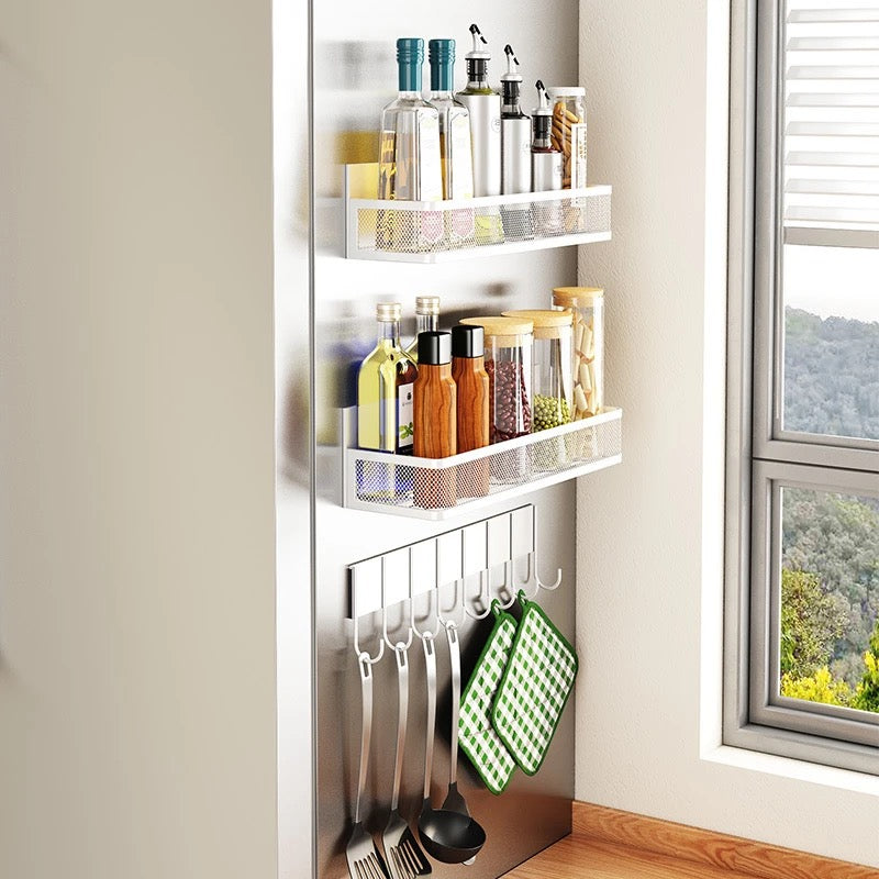 5-in-1 magnetic Kitchen moveable fridge shelf rack organiser