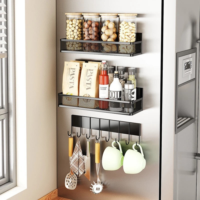 5-in-1 magnetic Kitchen moveable fridge shelf rack organiser