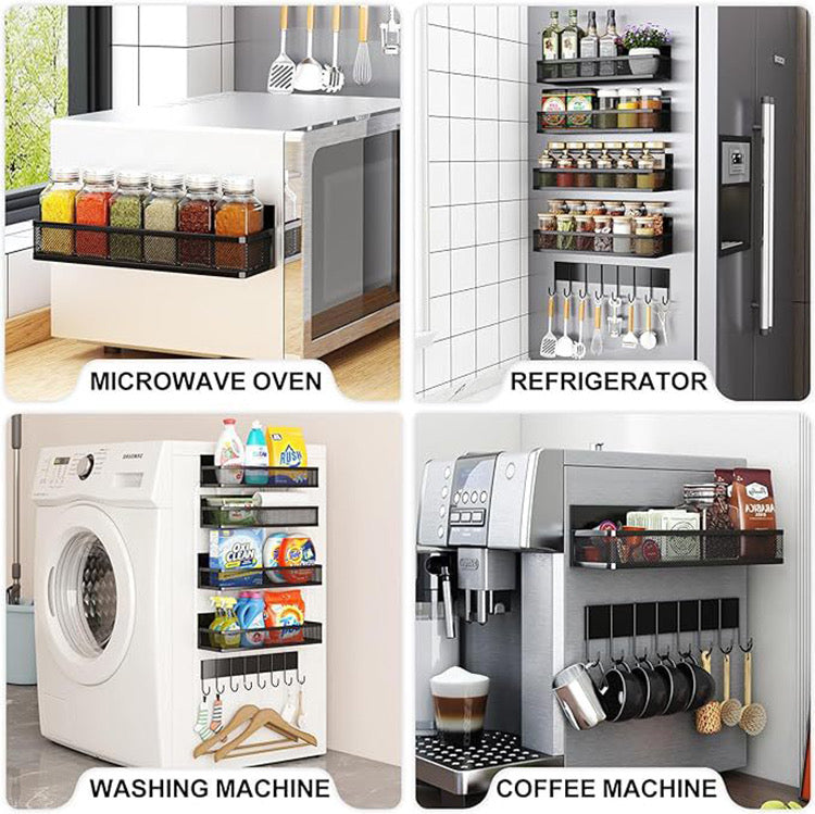 5-in-1 magnetic Kitchen moveable fridge shelf rack organiser