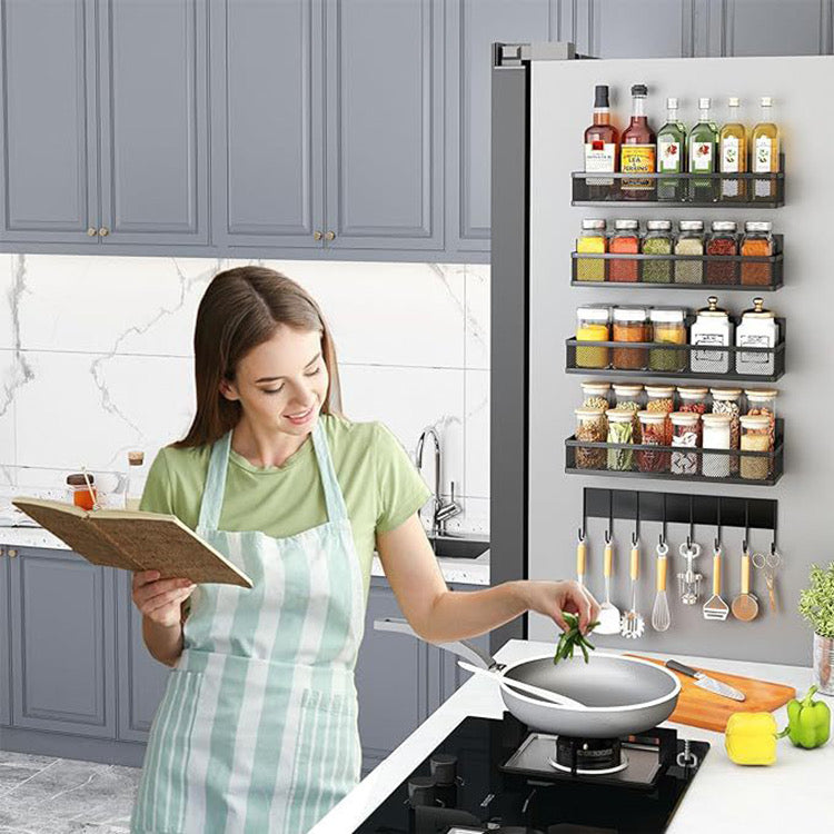 5-in-1 magnetic Kitchen moveable fridge shelf rack organiser