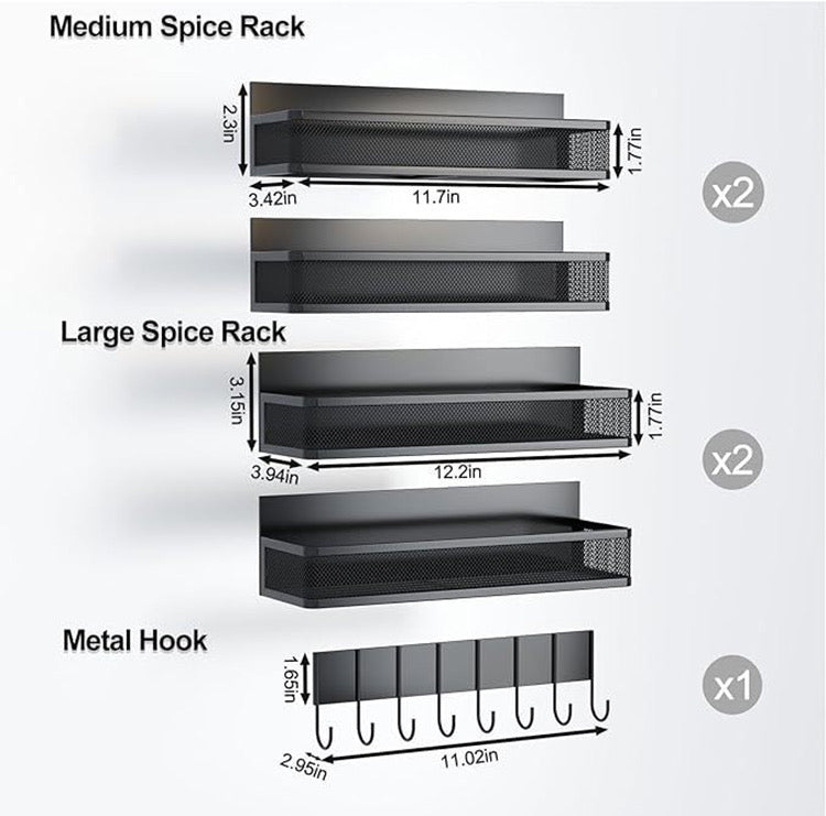 5-in-1 magnetic Kitchen moveable fridge shelf rack organiser