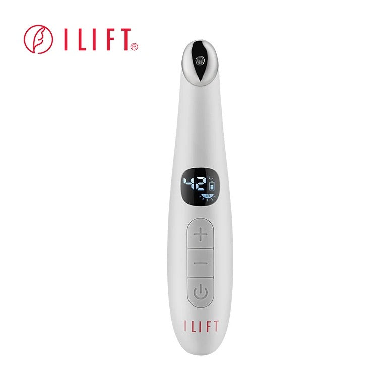 ISP - 3 in 1 Vibrating Red Light 98°F to 113°F LCD Display Eye Massager for Dry Eyes, Dark Circles and Puffiness, Electrical Face, Neck Sculpting Pen for Fine Lines and Wrinkles