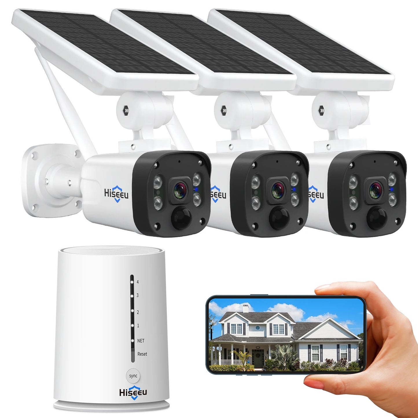 ISP Wireless IP Camera 100% Wire-Free,  Colour , Night Vision Base Station Solar Battery Powered Wireless Security Camera System- Motion Sensor | Alarm | Audio & App