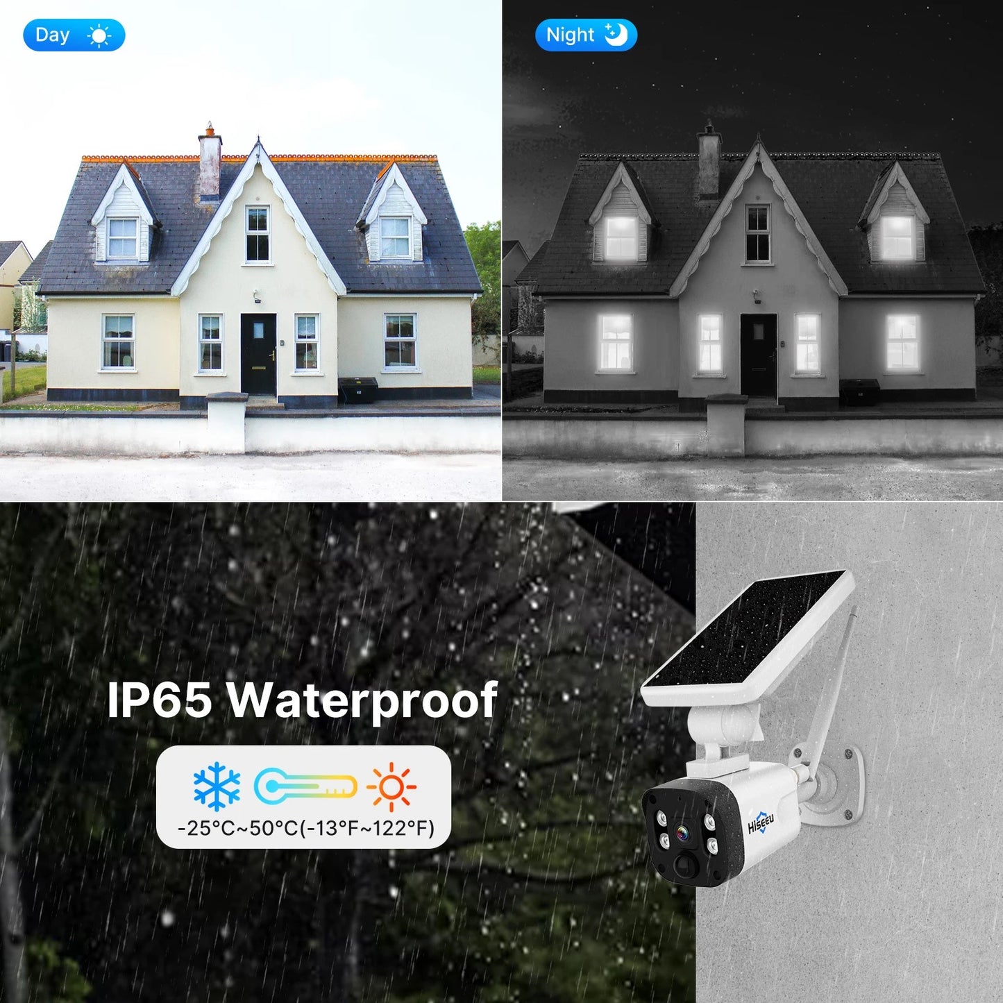 ISP Wireless IP Camera 100% Wire-Free,  Colour , Night Vision Base Station Solar Battery Powered Wireless Security Camera System- Motion Sensor | Alarm | Audio & App