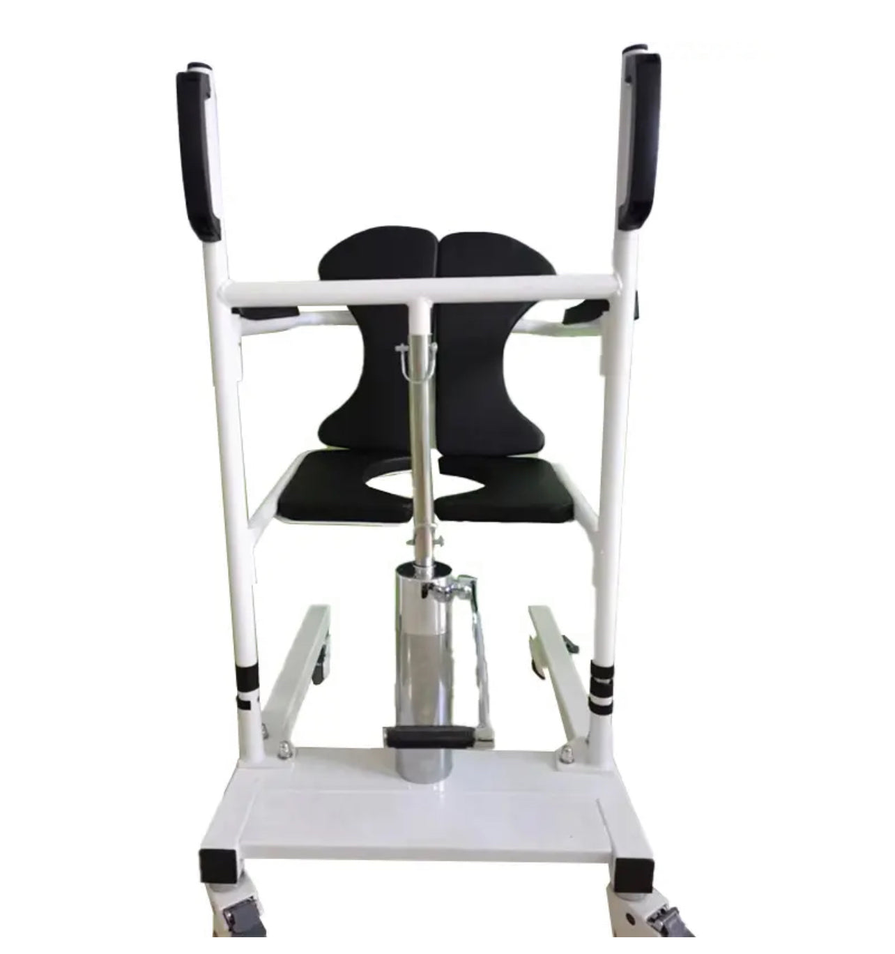 Patient Lift Transfer Machine for Home & Hospital with 180 degrees , Split Seat . Nursing Lift Wheelchair with Toilet and Tray Table