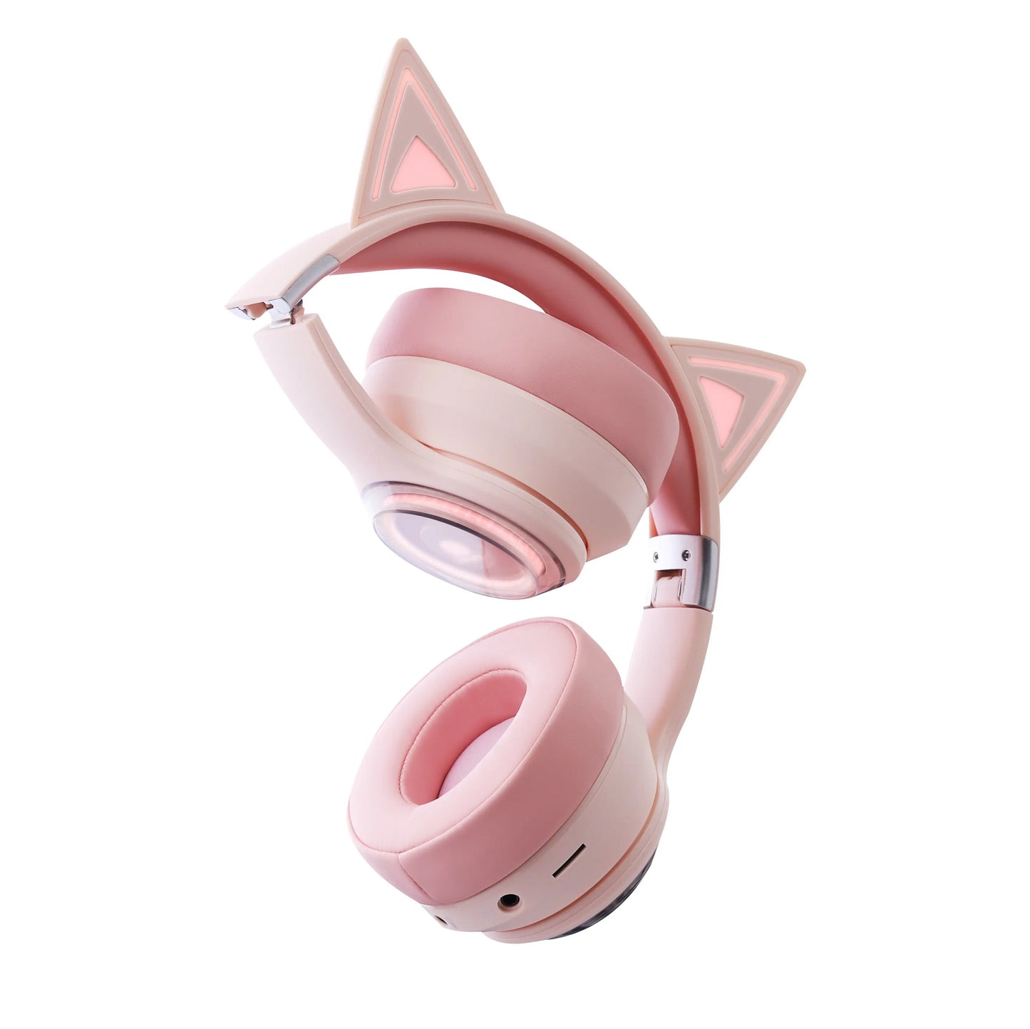 ISP LED Cat Ear Headphone Bluetooth 5.3 - Gaming Headset for PC PS5 Switch Xbox, 2.4G/Wireless/Wired, Attachable Gaming Microphone, Customizable Lighting and Effect. (800Mah)