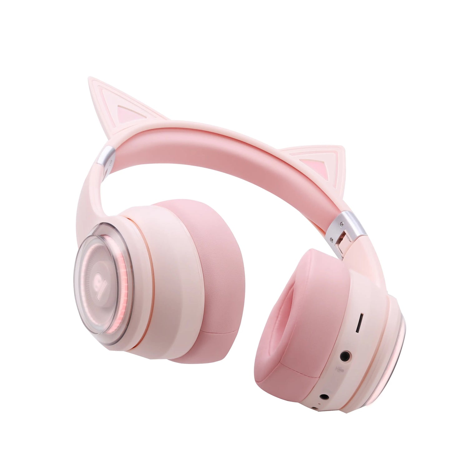 ISP LED Cat Ear Headphone Bluetooth 5.3 - Gaming Headset for PC PS5 Switch Xbox, 2.4G/Wireless/Wired, Attachable Gaming Microphone, Customizable Lighting and Effect. (800Mah)