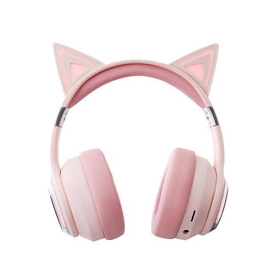 ISP LED Cat Ear Headphone Bluetooth 5.3 - Gaming Headset for PC PS5 Switch Xbox, 2.4G/Wireless/Wired, Attachable Gaming Microphone, Customizable Lighting and Effect. (800Mah)