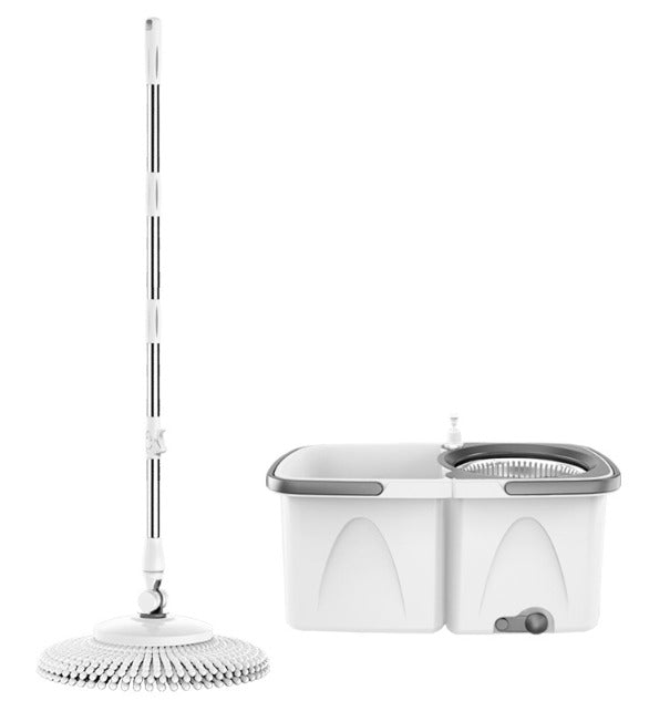 INNOVATIVE 360 Rotating Mop Bucket  Set Detachable Stainless Steel Extended Handle Spinning Mop Bucket System Microfiber Mop Refills for Floor Cleaning (4 microfibre heads )