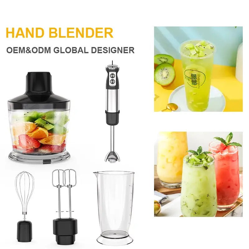 ISP 6-IN-1  Hand Blender, Immersion Smart Stick, Variable Speeds,Titanium Plated Blade, 1000W Mixing Beaker BPA-Free