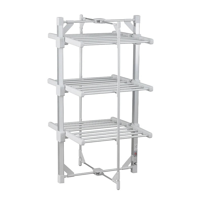 Electric Clothes Drying Rack Collapsible Laundry Drying Rack Free-Standing Heating Garment Dryer Towel Rail Space Saving for Home Indoor Outdoor