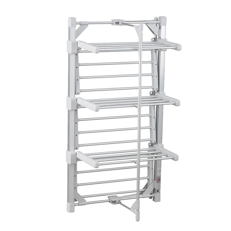 Electric Clothes Drying Rack Collapsible Laundry Drying Rack Free-Standing Heating Garment Dryer Towel Rail Space Saving for Home Indoor Outdoor