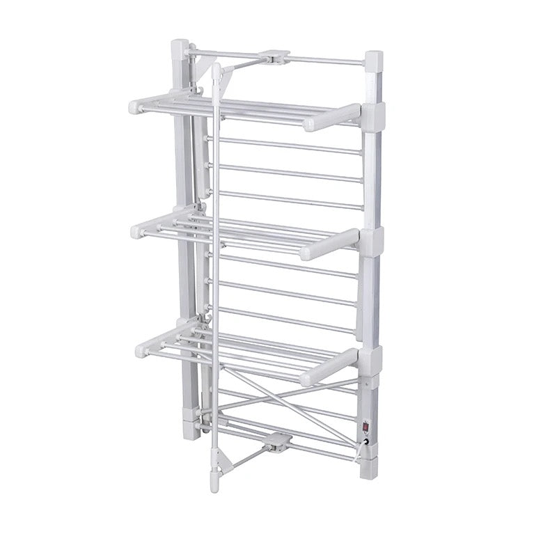 Electric Clothes Drying Rack Collapsible Laundry Drying Rack Free-Standing Heating Garment Dryer Towel Rail Space Saving for Home Indoor Outdoor