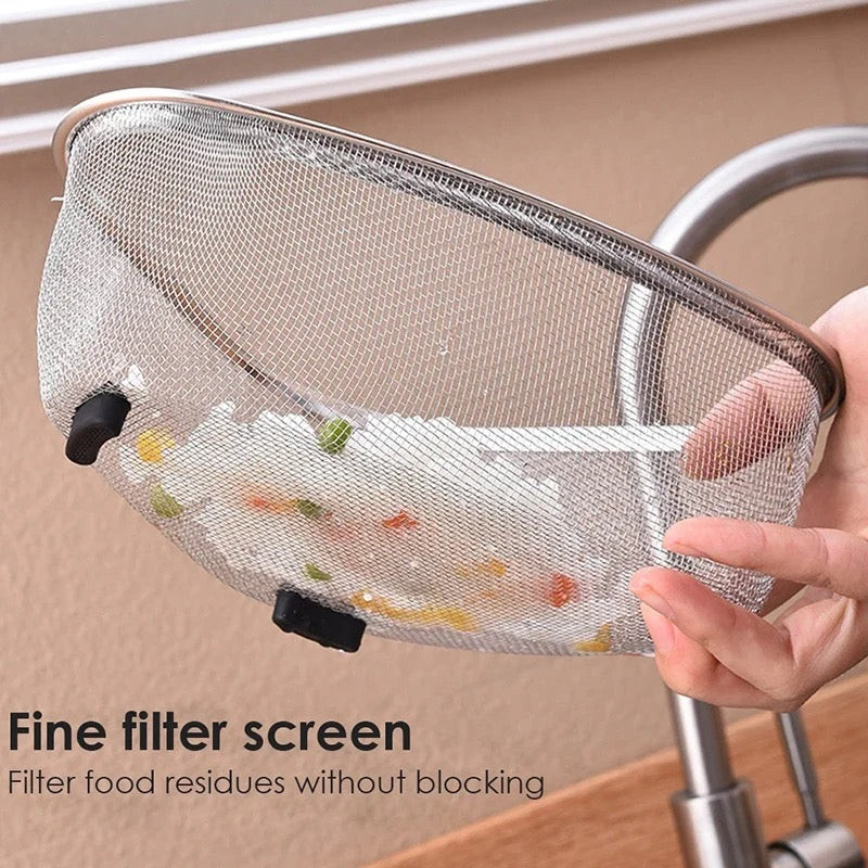 INNOVATIVE Stainless Steel Triangle Sink Drain Rack Corner Kitchen Sink Strainer Basket Sink Food Catcher Colander Basket Wire Mesh Strainer to Collect Food Scraps, Keeps the Scraps from Clogging Drain