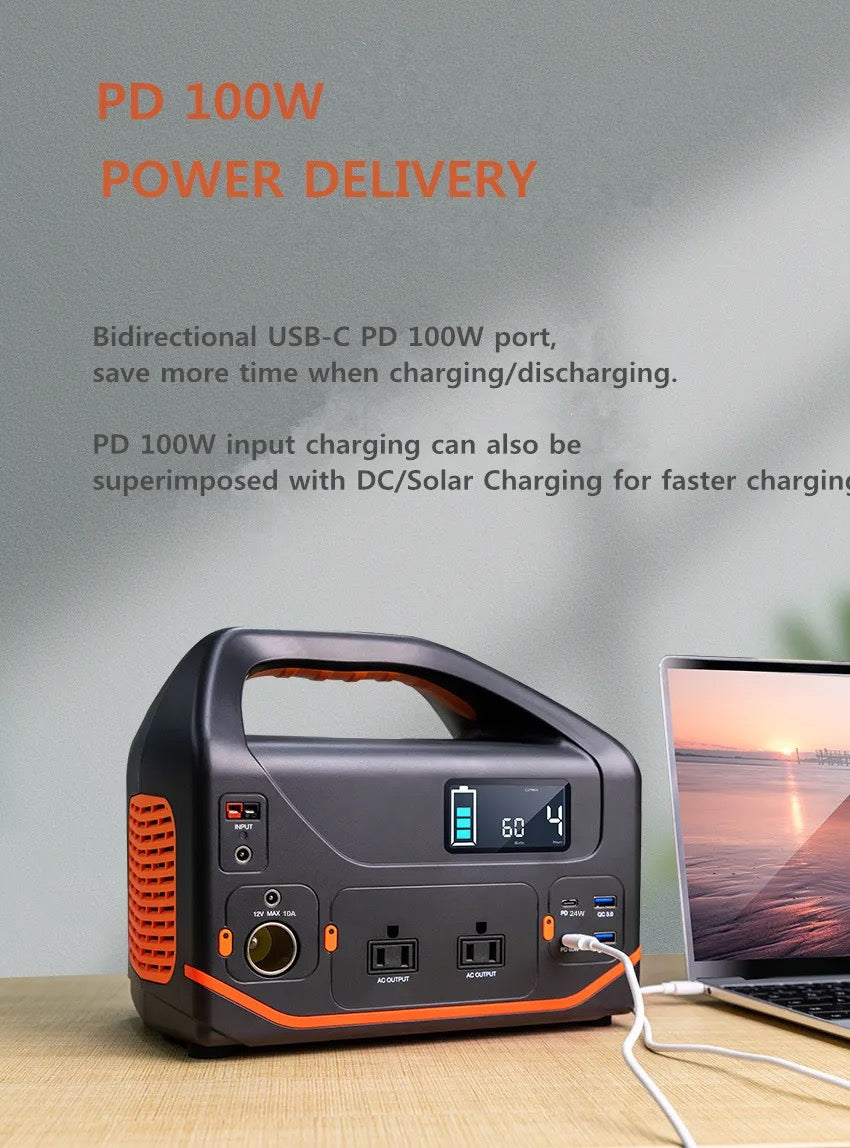 ISP 600w Emergency Solar Generators  with Solar Panel for Home use Portable Rechargeable Charging Power Station for Outdoor Camping (150,000Mah / 555Wh)