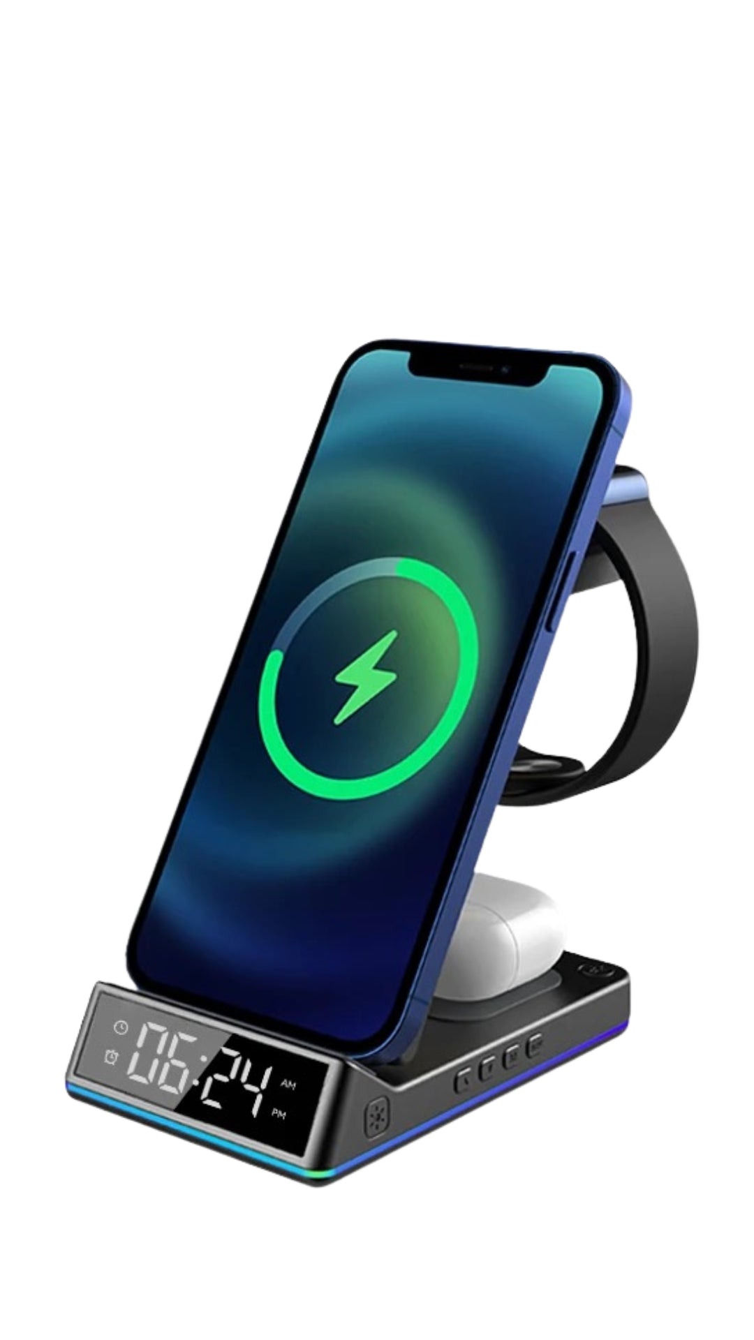 ISP 5 in 1 Wireless Charging Station for Apple - Charger Stand Dock for Apple Watch 8/7/SE/6/5/4/3/2, iPhone 15-12 Pro Max SE XS X, AirPods Pro/3/2. Compatible with Huawei, Samsung, Xiaomi