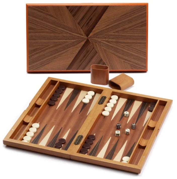 ISP 17” Wooden Backgammon Set For Adults, Folding Classic Board Game, Best Strategy Game and Smart Game of Tactics .