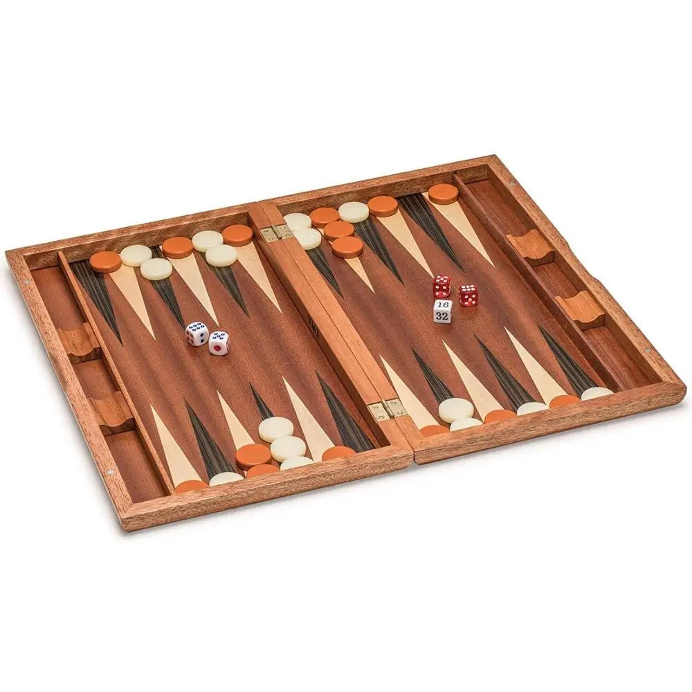 ISP 17” Wooden Backgammon Set For Adults, Folding Classic Board Game, Best Strategy Game and Smart Game of Tactics .