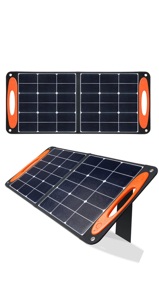 ISP 300watt Foldable Solar Panel for Portable Power Station Foldable Solar Charger w/ 4 Kickstands, IP65 Waterproof Solar Panel Kit w/MC-4 DC XT60 Anderson Aviation Output for Outdoor RV Camper -  Blackout