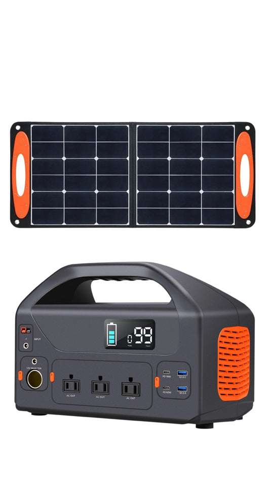 ISP 600w Emergency Solar Generators  with Solar Panel for Home use Portable Rechargeable Charging Power Station for Outdoor Camping (150,000Mah / 555Wh)