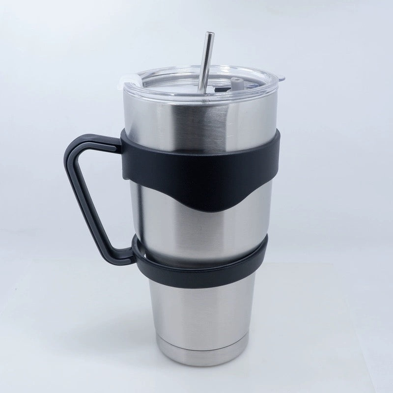 ISP Thermo 30 oz/887 ML Stainless Steel Vacuum Insulated Tumbler Cup w/ Removable Handle & Straw Coffee Ice Cup Double Wall Vacuum Coffee Cup Thermal Cups for Hot and Cold drinks, Suitable for Beach, Travel, Party, Office