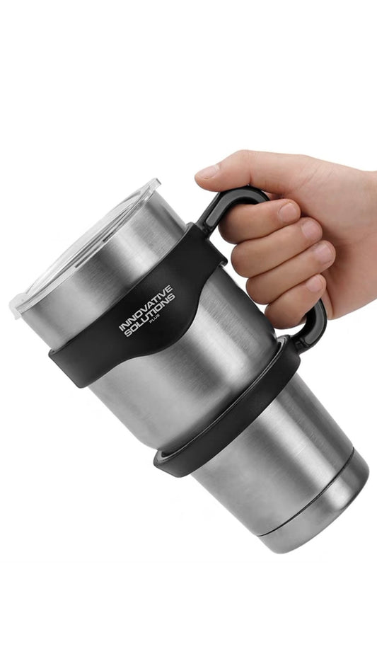 ISP Thermo 30 oz/887 ML Stainless Steel Vacuum Insulated Tumbler Cup w/ Removable Handle & Straw Coffee Ice Cup Double Wall Vacuum Coffee Cup Thermal Cups for Hot and Cold drinks, Suitable for Beach, Travel, Party, Office