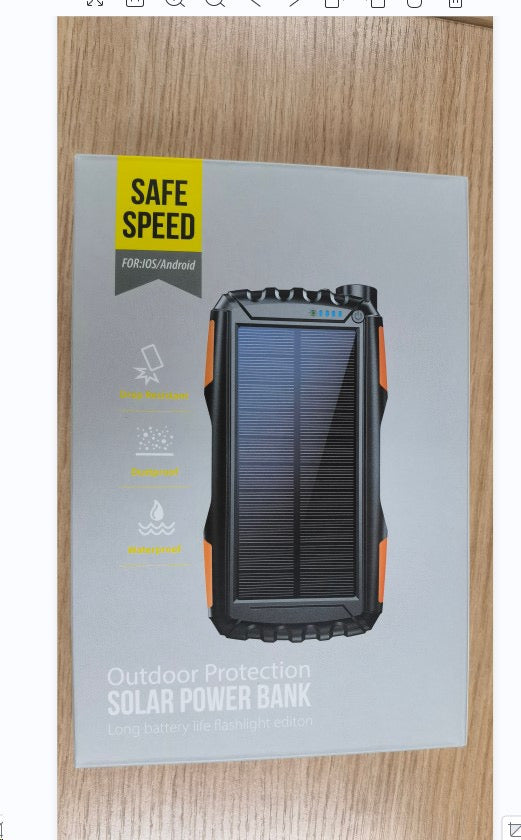 INNOVATIVE PowerBank Solar Portable-Charger - 42800maH Power Bank Large Capacity Hand Charging , IP66 Waterproof Built in 3 Output and 3 Input Cables and Flashlight 5V3.1A Fast Charger Compatible with All Smart Phones and Devices