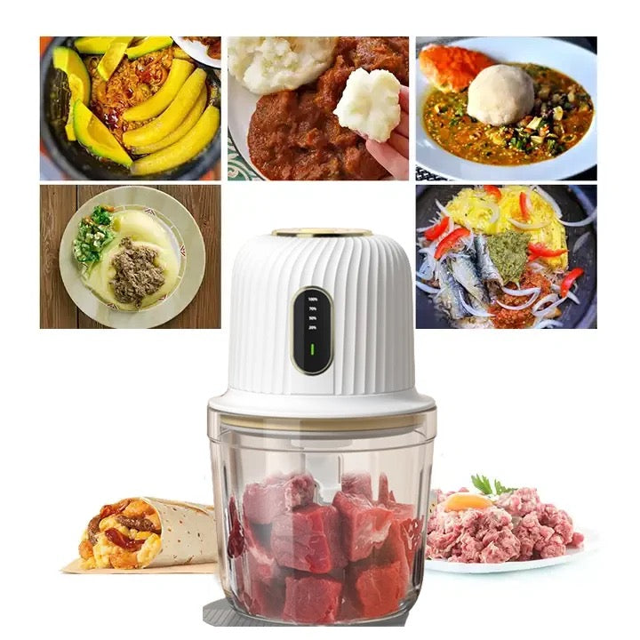 ISP Cordless Food Processor Electric, 600ML Small Electric Food Chopper Glass Bowl For Meat , Vegetables , Onions Garlic, Meat Chopper Dicing Blender