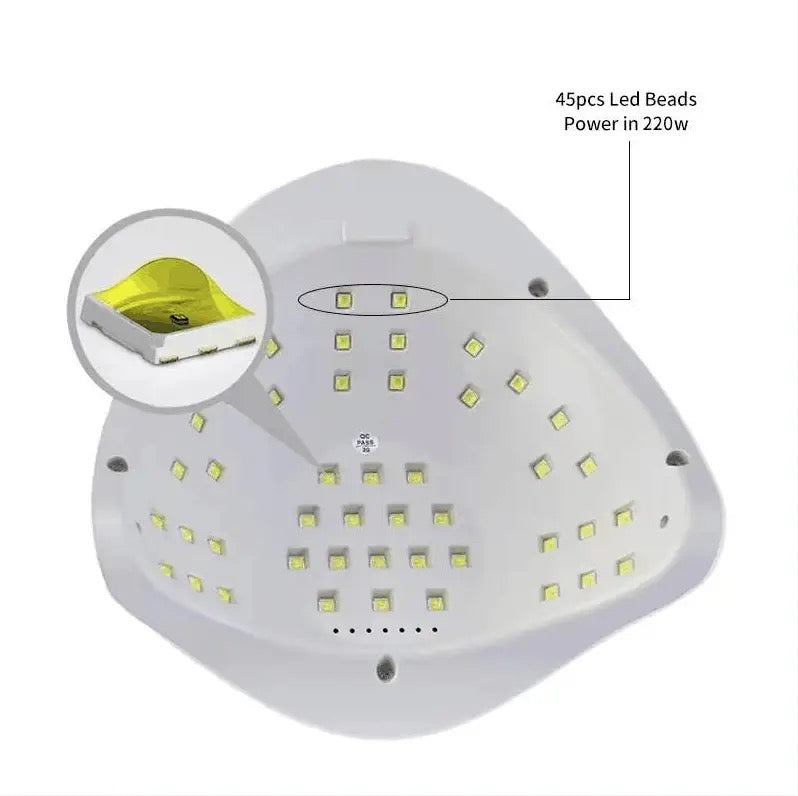 ISP 220w uv led light lamp nail dryer with 45pcs beads gel nail polish uv led nail lamp dryer