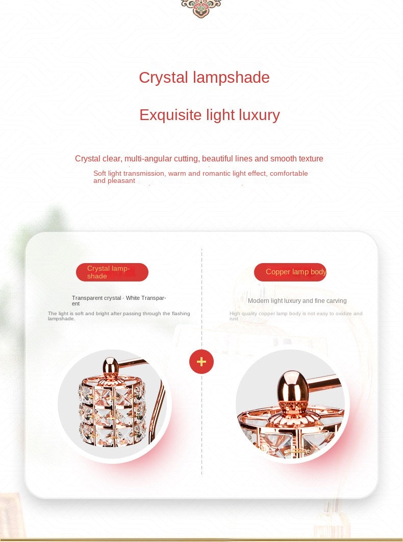 Calm Candles Essential - Candle Warmer Lamp with Timer, Dimmable Electric Candle Warmer with 4 Light Bulbs, Handmade Crystal Candle Lamp, Wax Melt Warmer with Marble, Home Decor, Valentine's Day Gift - RoseGold