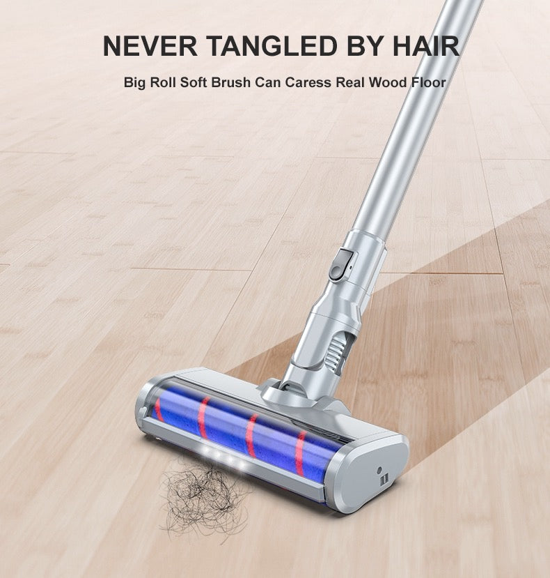 ISP V8- Cordless Vacuum Cleaner, 300W/23000Pa 7-in-1 Bagless with Self-Standing, Max 55 Mins Runtime, Vacuum Cleaner for Home with LED Screen, Upgraded Anti Hair Roller Floor Brush for Carpet/Pet Hair/Hardwood Floor (2200mah)