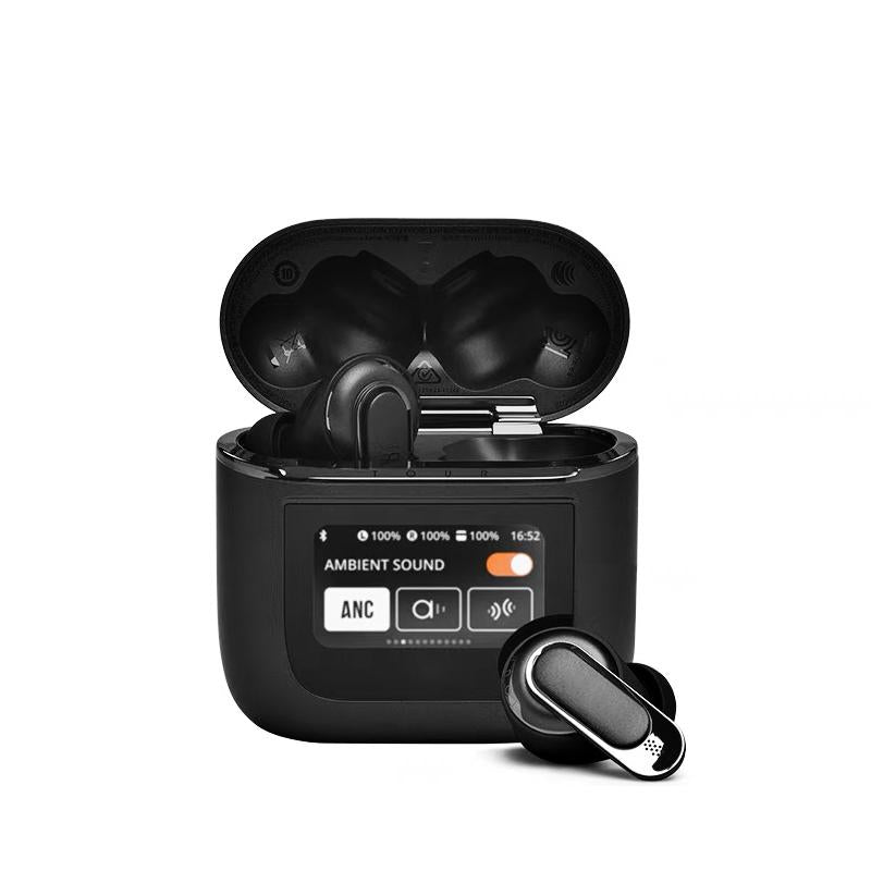 INNOVATIVE V8 by ISP Adaptive Active Noise Cancelling Wireless Earbuds, Reduce Noise by Up To 98%, Ultra Long 32H Playtime, Hi-Res Sound, Comfortable fit, LED Smart Touch Screen, 6 microphones for calls, IPX5, ENC,Compatible for All Devices