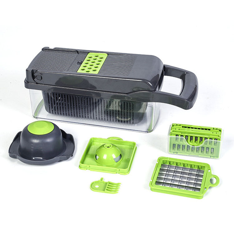 12-in-1 multifunctional slicer:Slicer, Multifunctional, Kitchen, Food preparation, Chopper, Cutter, Dicer, Grater, Julienne, Vegetable, Fruit, Salad