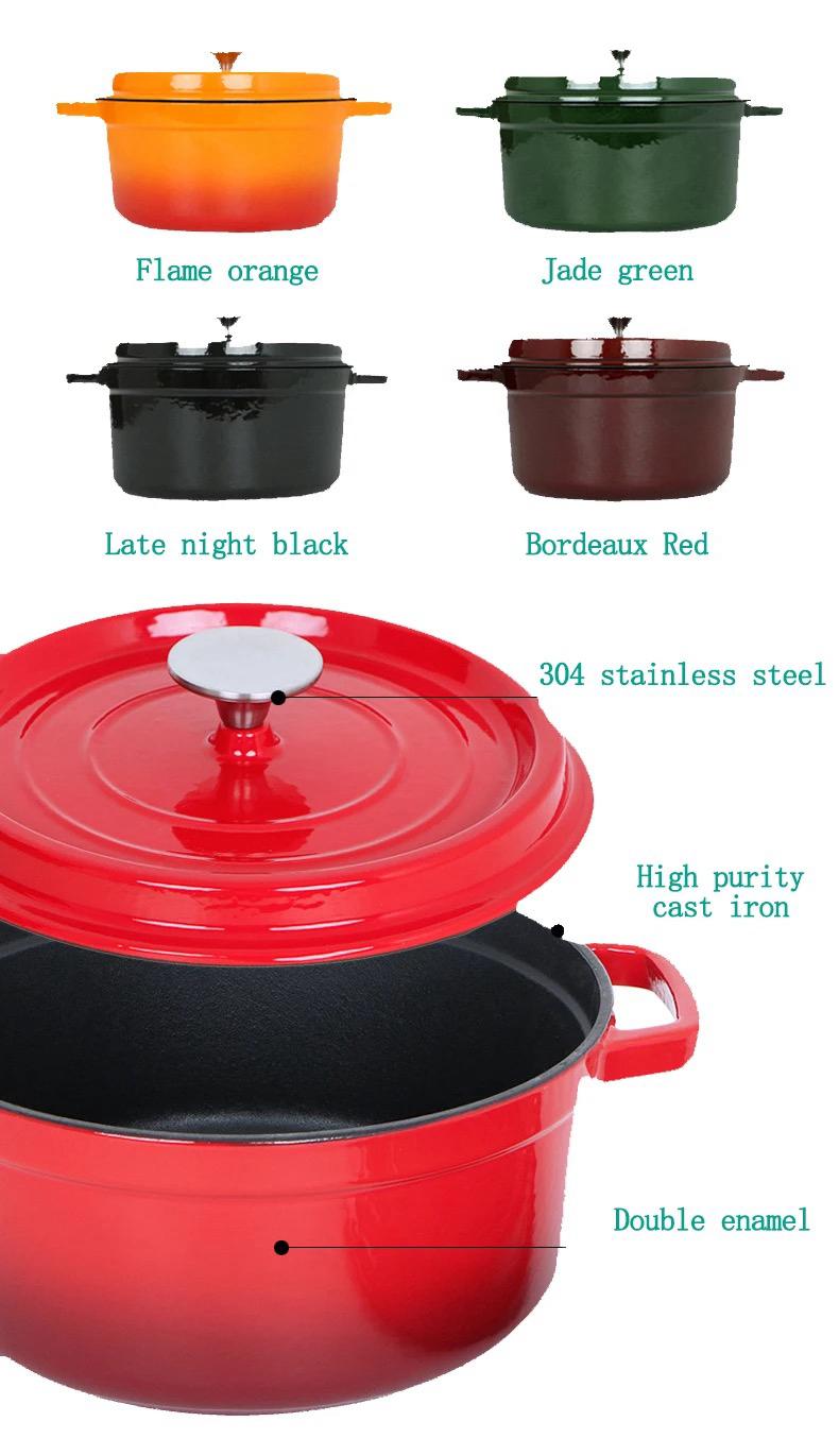 INNOVATIVE Enamelled Cast Iron Dutch Oven, 5.3 Quart/30cm Capacity Dutch Oven Pot with Lid, Oval Dutch Oven Cast Iron Pot with Non Stick Enamel Coating for Bread Baking