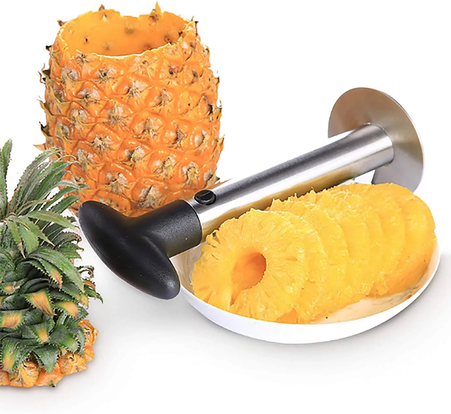 Pineapple Peeler , Stainless Steel Pineapple Corer Remover Slicer Tool For Home & Kitchen With Sharp Blade For Diced Fruit Rings