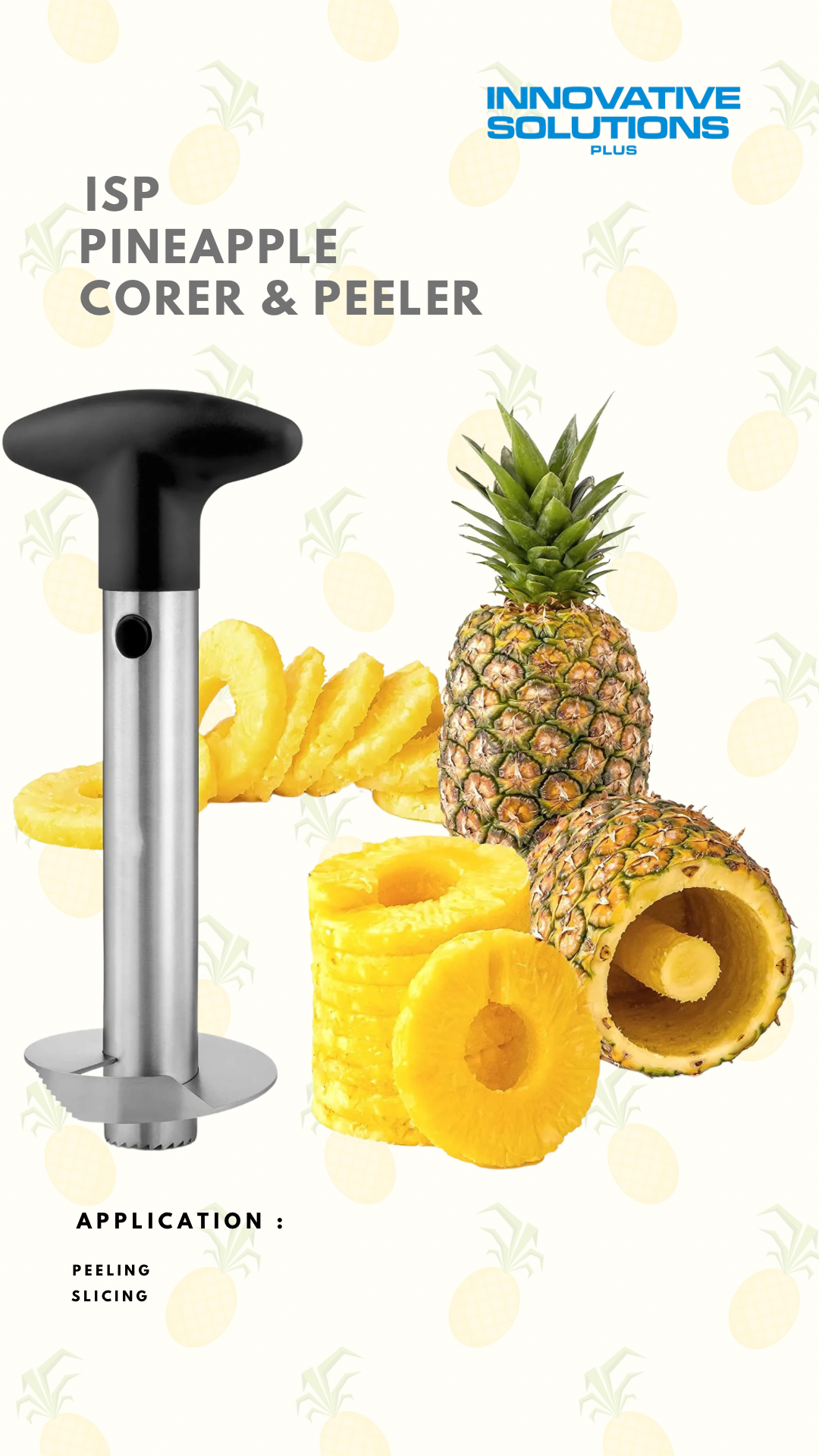 Pineapple Peeler , Stainless Steel Pineapple Corer Remover Slicer Tool For Home & Kitchen With Sharp Blade For Diced Fruit Rings