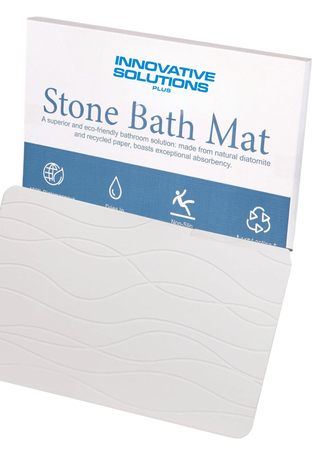 INNOVATIVE Stone Bath Mat Large, Quick Drying Bath Mat Stone Absorbing, Super Absorbent Diatomaceous Earth Bath Mat for Bathroom Kitchen, Easy to Clean