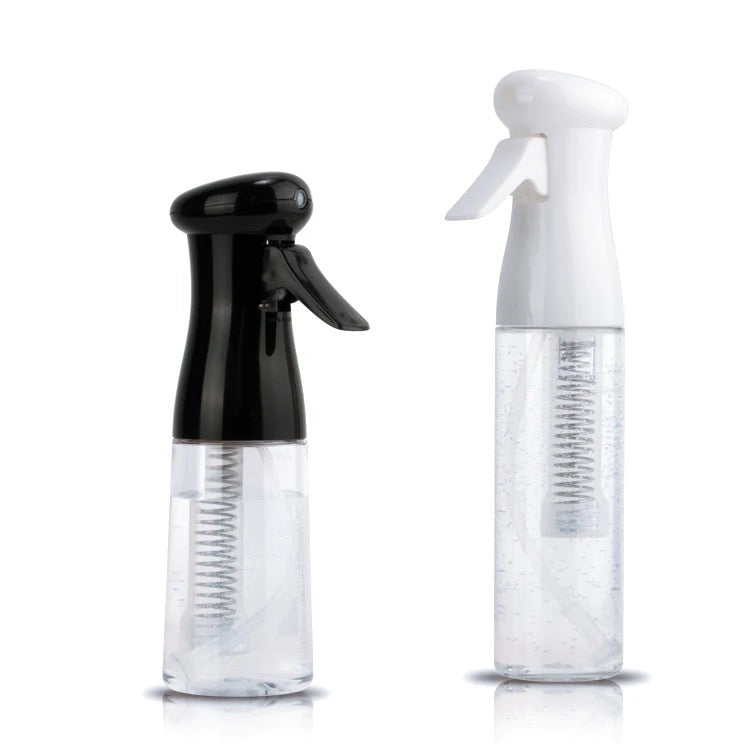 INNOVATIVE Spray Bottles Empty Spray Bottle 16.9oz/500ml 2 Packs Heavy Duty Premium Spring Continuous Spraying Bottles Mist/Stream Water, Alcohol, Chemical Bottle for Cleaning Solutions, Plants , Pets , Essential Oils, Hair, Cooking - (Clear, Black) 2pcs