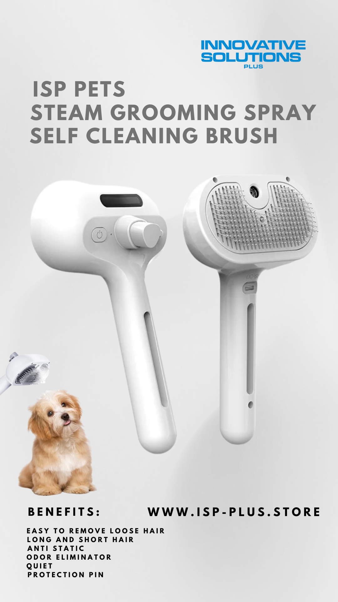 Steamy Cat Brush  3-In-1 Cat Steamy Brush, Rechargeable self-cleaning ,Pet Hair Removal Comb Removing Tangled and Loose Hair