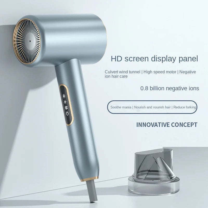 INNOVATIVE Ionic Hair Dryer, Powerful 2400Watt LED screen with free comb Fast Drying Low Noise Blow Dryer with 1 Concentrator Nozzle Attachments for Home, Salon & Travel