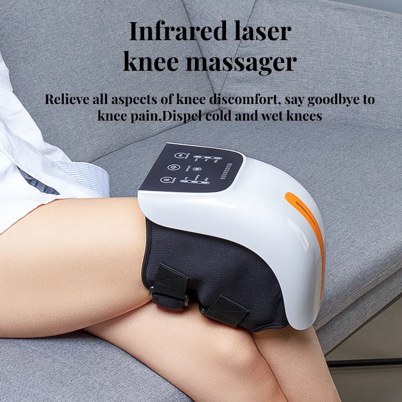 INNOVATIVE Cordless Knee Massager, Infrared Heat and Vibration Knee Pain Relief For Swelling Stiff Joints, Stretched Ligaments and Muscles Injuries, Premium Long Knee Straps with Airbag compression ( Type C ) FCC and Ce Certifications