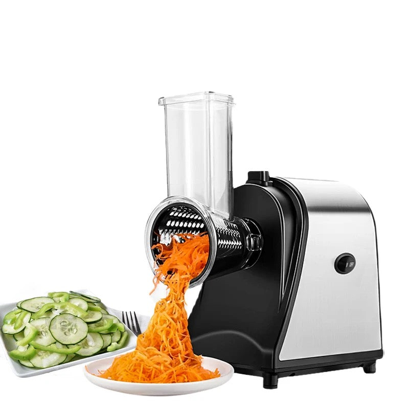 INNOVATIVE Electric Cheese Shredder Vegetable Grater 250W Stainless Steel Upgraded Large Diameter Carrot Potato Slicer Multifunctional Kitchen Food Processor Machine with 5 Blades BPA-Free 110V