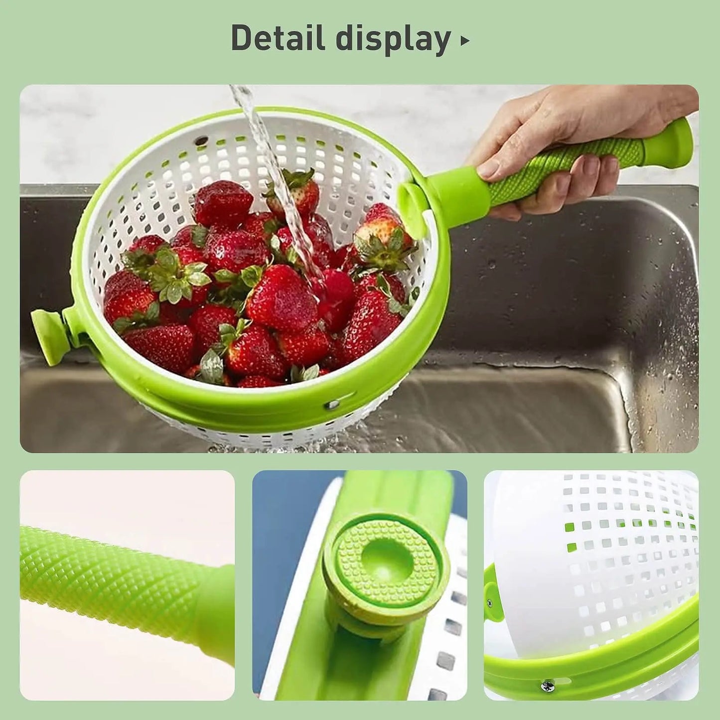 Multifunctional vegetable and fruit Rotating Drainage Basket