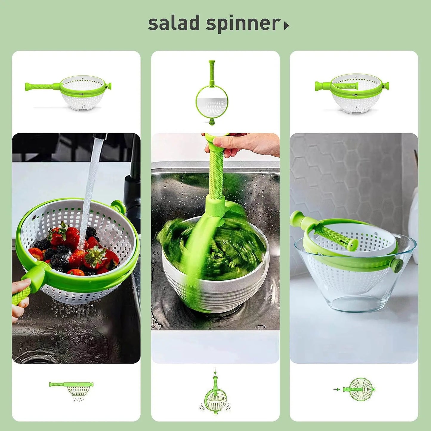 Multifunctional vegetable and fruit Rotating Drainage Basket