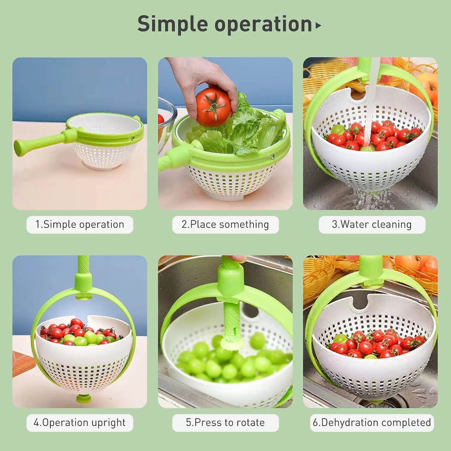 Multifunctional vegetable and fruit Rotating Drainage Basket