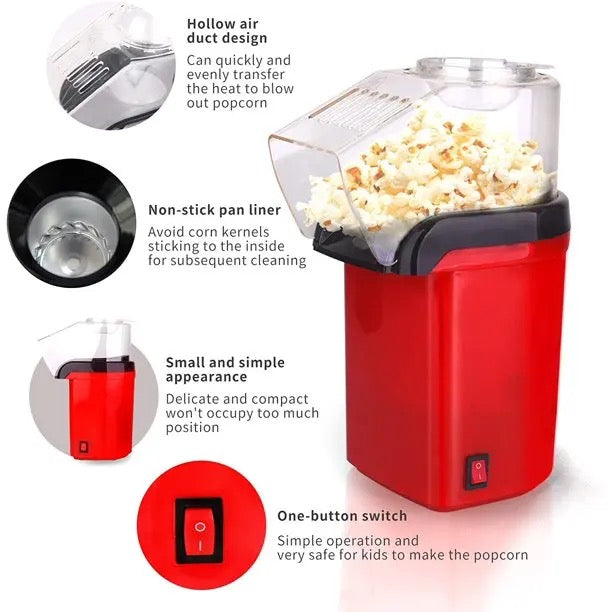 Electric automatic hot air mini popcorn maker