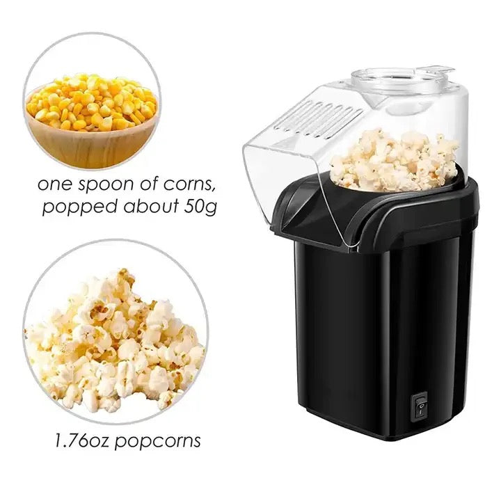 Electric automatic hot air mini popcorn maker