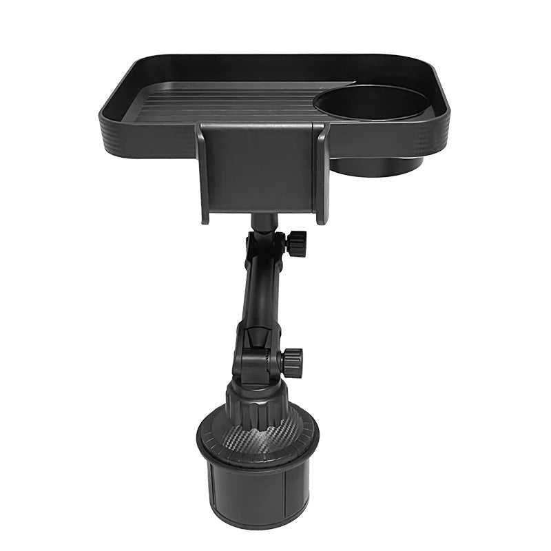 INNOVATIVE Larger Cup Holder Tray, 10 inch Car Food Tray for Eating, Detachable 3 in 1 Car Cup Holder Expander and 360° Rotating Car Cup Holder Tray Table with Phone Holder, Road Trip Essentials