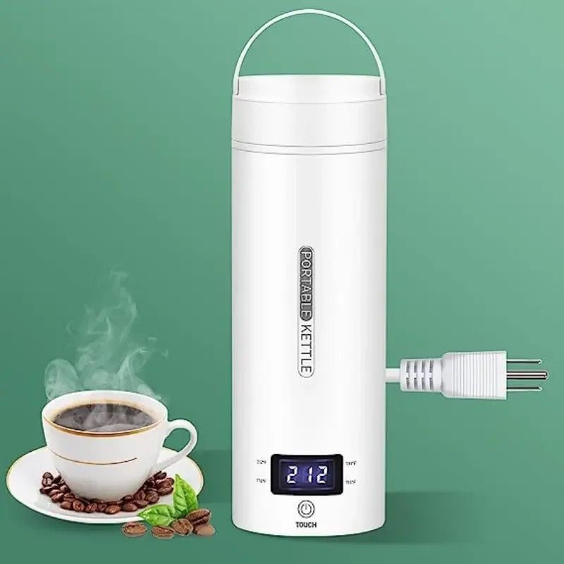 500ml Portable Electric Travel Kettle - Boil Water & Tea On-The-Go With 4 Preset Heating Settings & Automatic Shut-off Dry Protection, 304 Stainless Steel