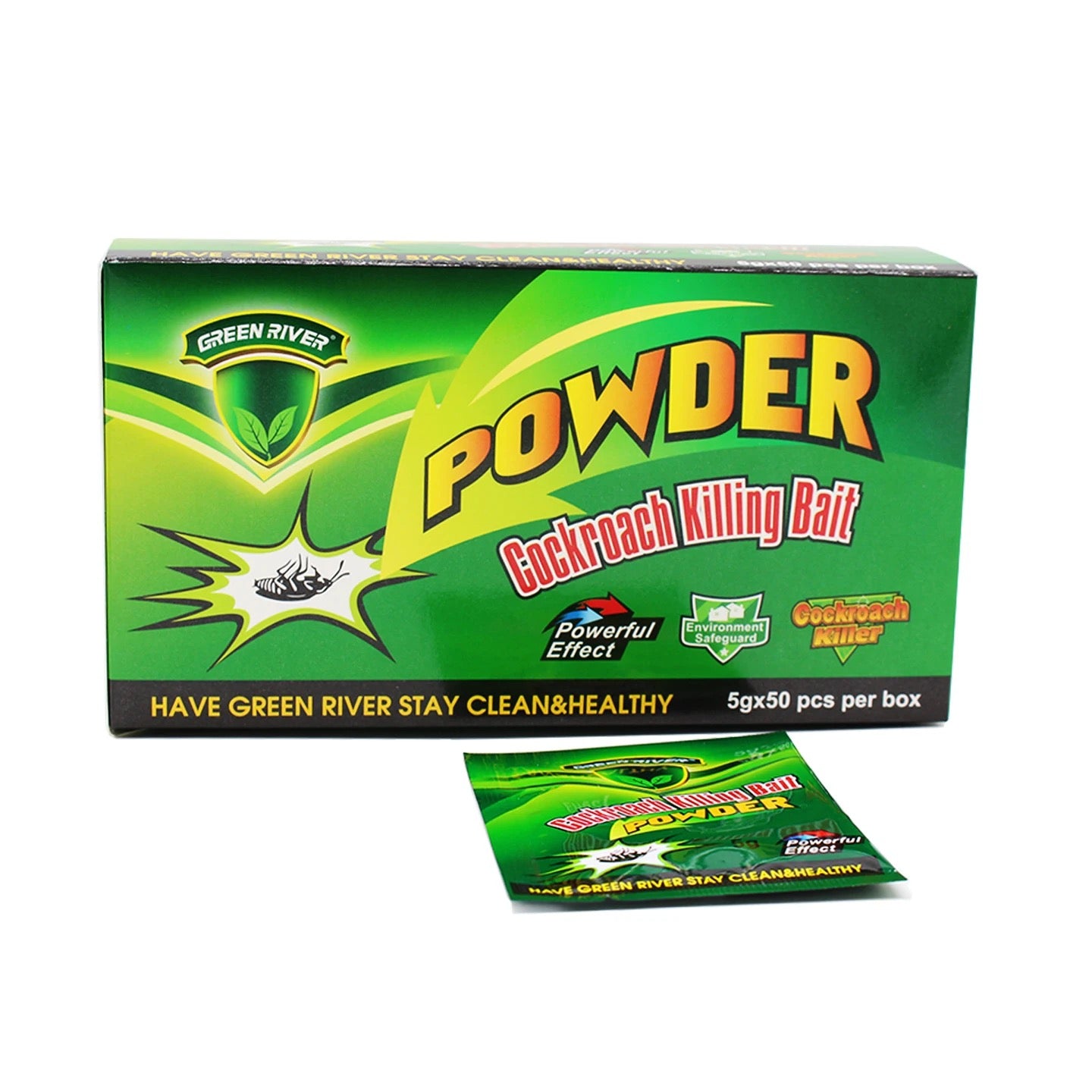 Cockroach Killer Powerful Fast Killing Effective Pest Powder with Bait Capability (50pcs)